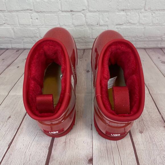 Ugg Classic Samba Red Mini Clear Waterproof Boots Women’s Size 6 (S/N 1112386K) - Picture 7 of 10